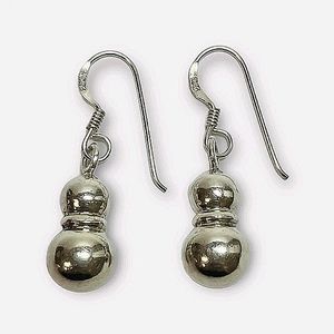 Silpada 925 Sterling Silver Double Ball Bead Dangle Earrings W0020